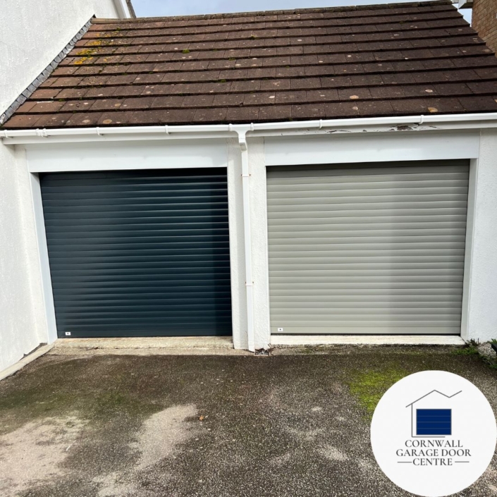 An image showcasing SWS Insulated Roller Garage Doors, featuring durable construction and efficient insulation for optimal temperature control and security. The doors are shown closed, highlighting their sleek design and modern aesthetic.